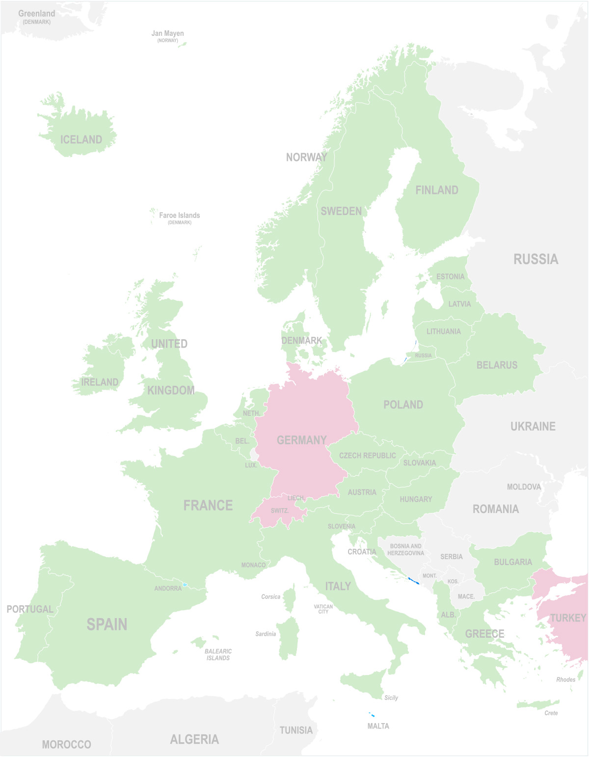 Landkarte Eizellspende Gesetze Europa / IVF Zentren Prof. Zech • Member of NEXTCLINICS